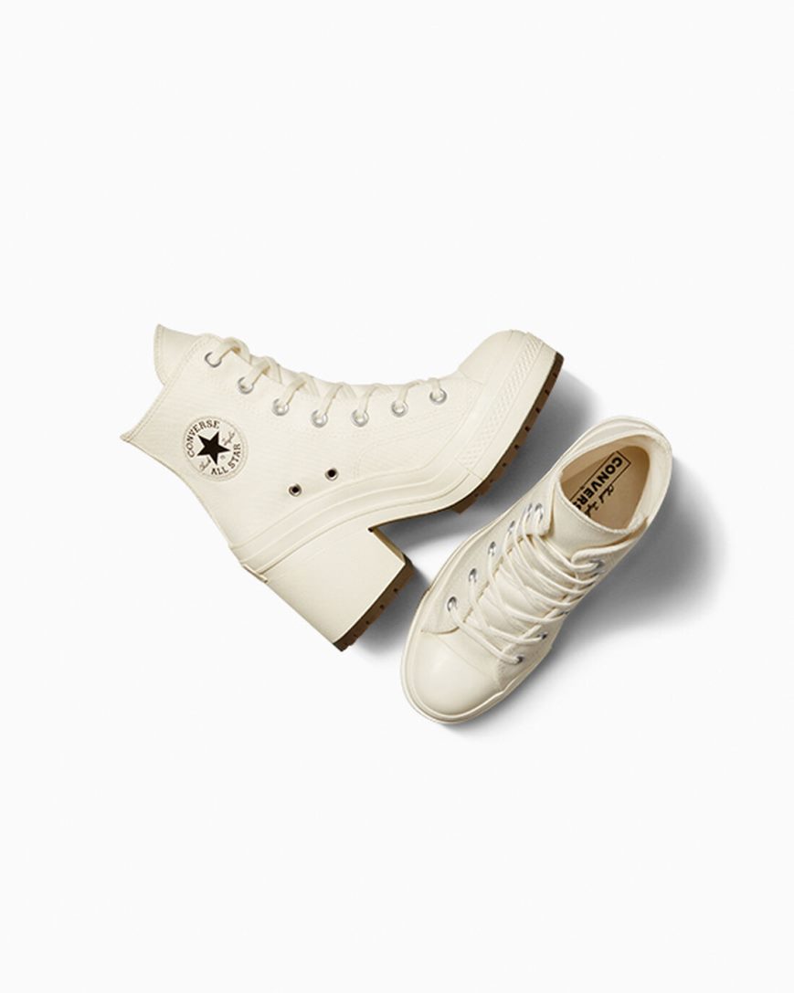 Tenisi Inalti Dama Converse Chuck 70 De Luxe Heel Bej Negrii | RO JCTEU628